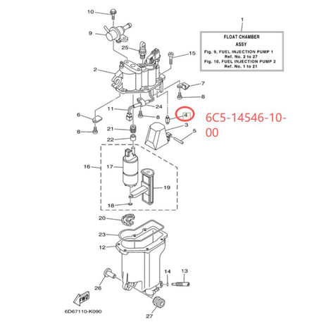6C5-14546-10 Carburetor Repair Seal Kit